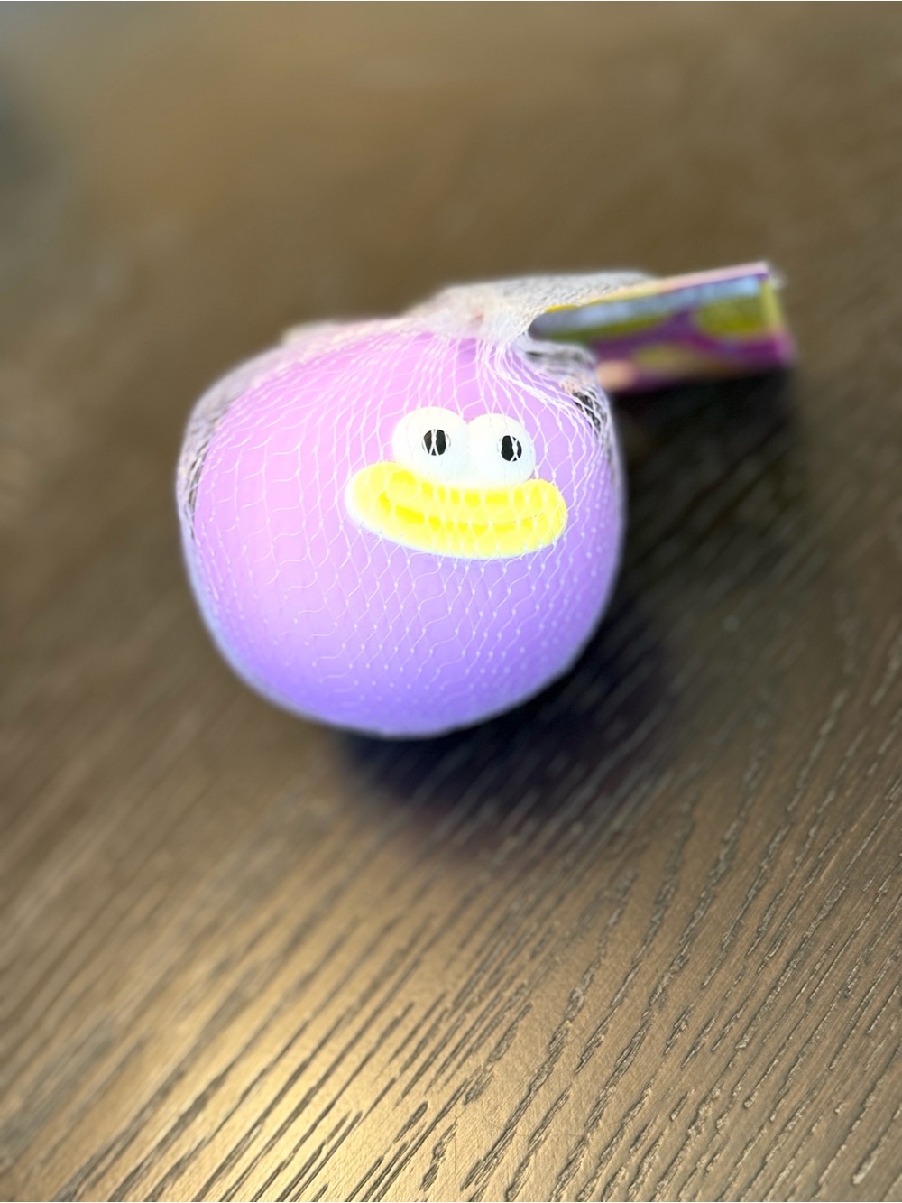 Plush Purple Smiley Face Squeeze Ball Toy for Kids